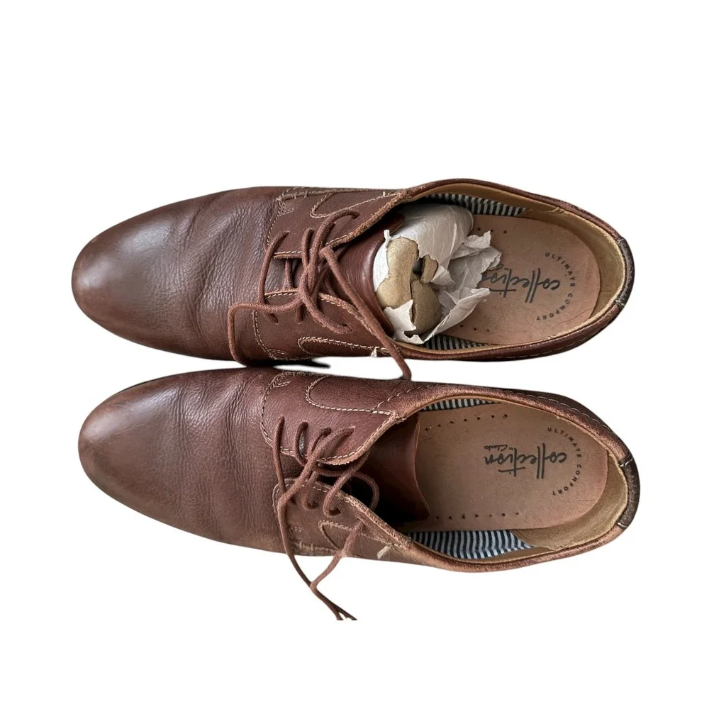 Clarks Men's‎ Leather Oxford Shoes – Size 10.5M – Gently Worn